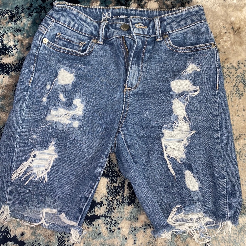 NOBO Ripped Bermuda Shorts